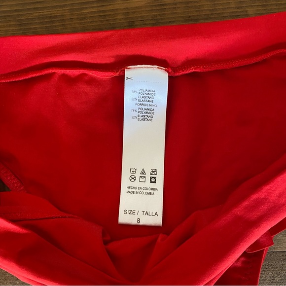 Zingara Red Ruffle Low Rise Bikini Bottoms - Picture 8 of 9